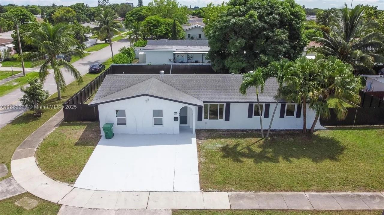 an aerial view of a house