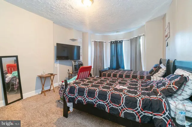 a room with a table and a chair