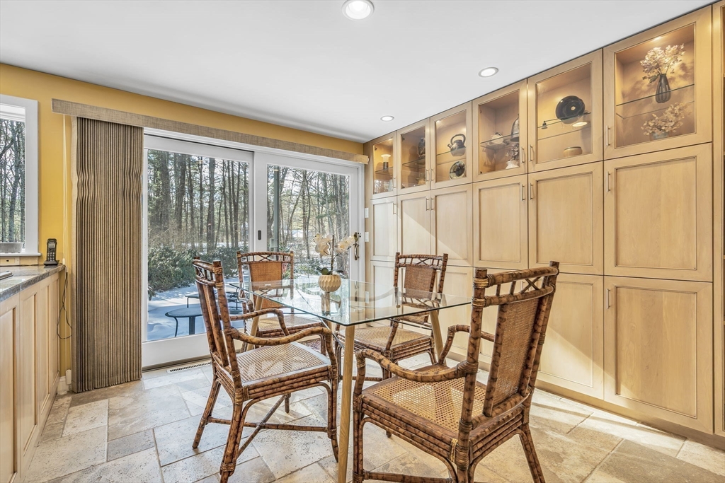 19 Sears Road Wayland, MA 01778 - Photo 16 of 42 a view of a dining room with furniture window and outside view