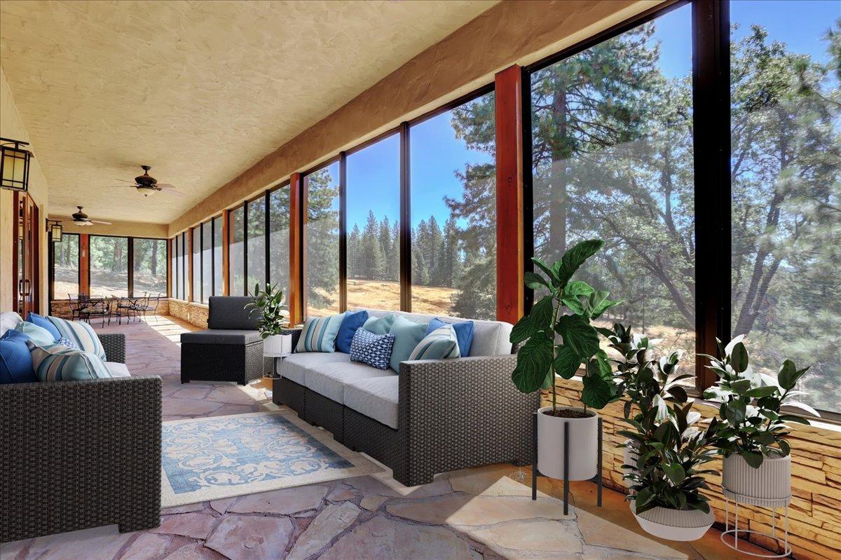 18955 Lake City Road Nevada City, CA 95959 - Photo 21 of 99 a living room with furniture and a potted plant