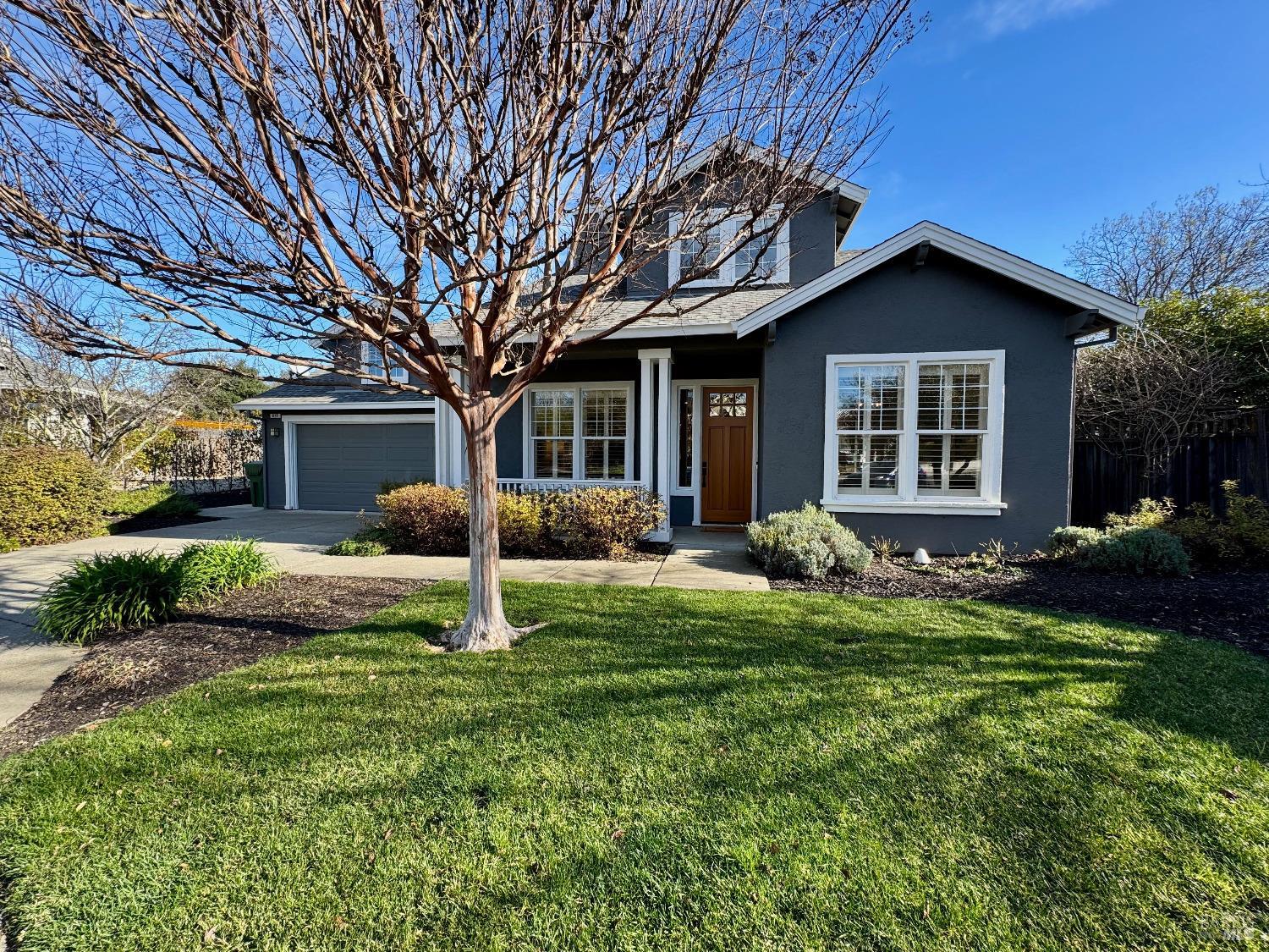 a house view with a garden space