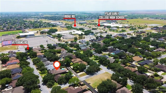 an aerial view of multiple house