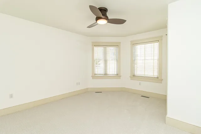 a view of a room with a window