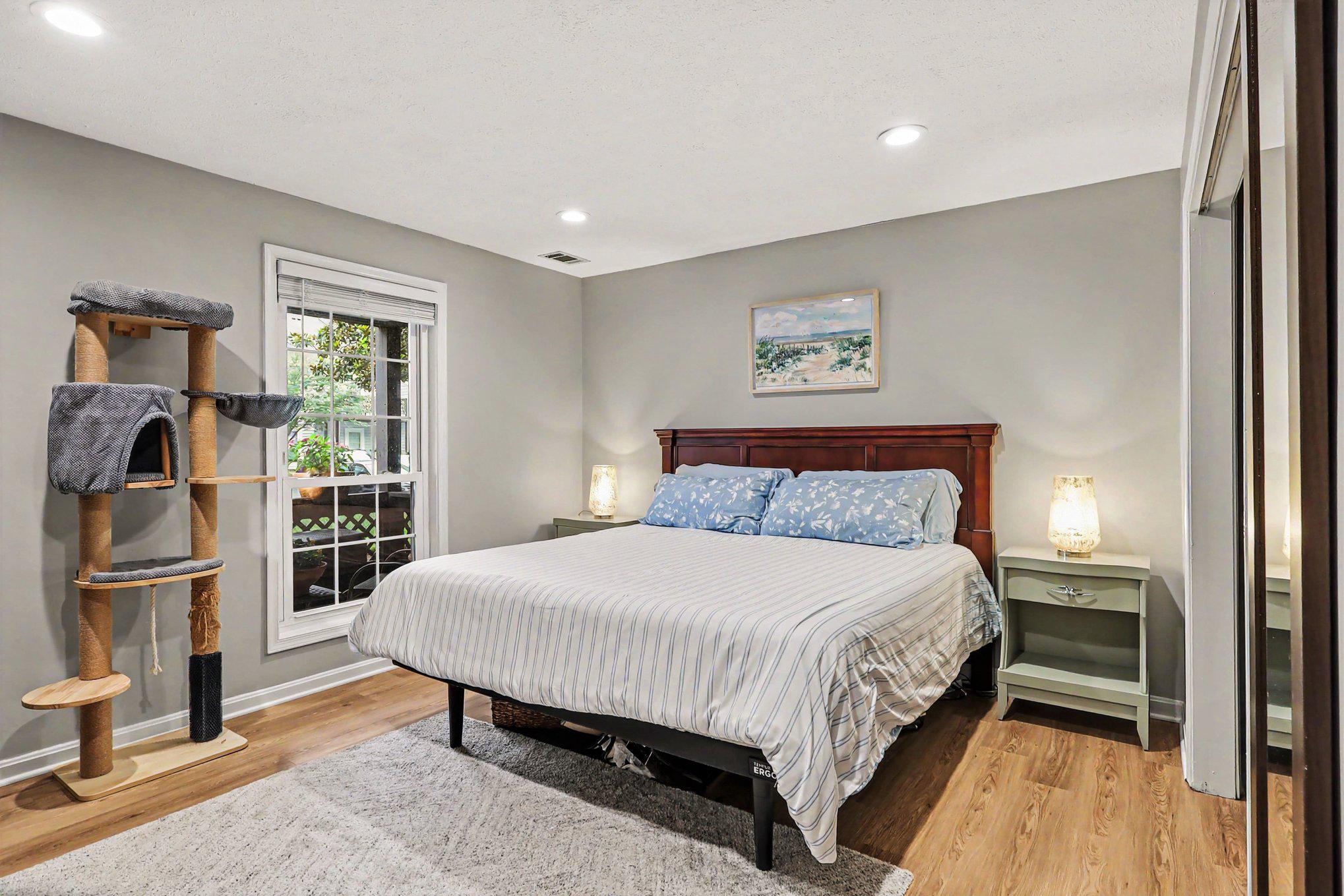 Bedroom large enough for a king-size