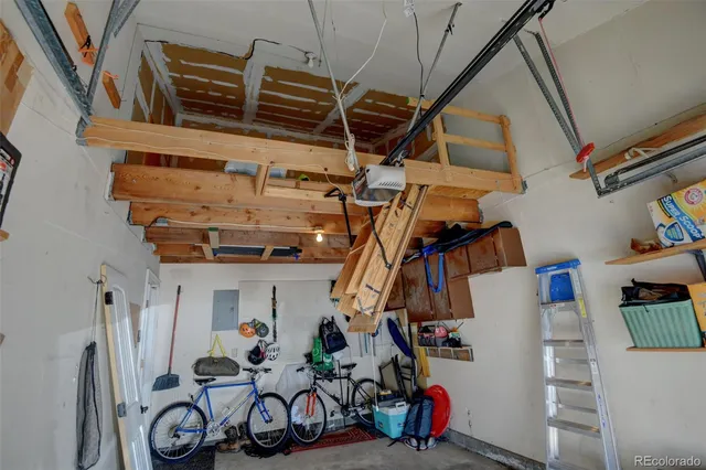 a view of a storage room with an empty space