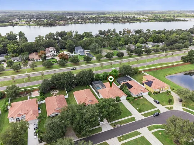 an aerial view of tennis court