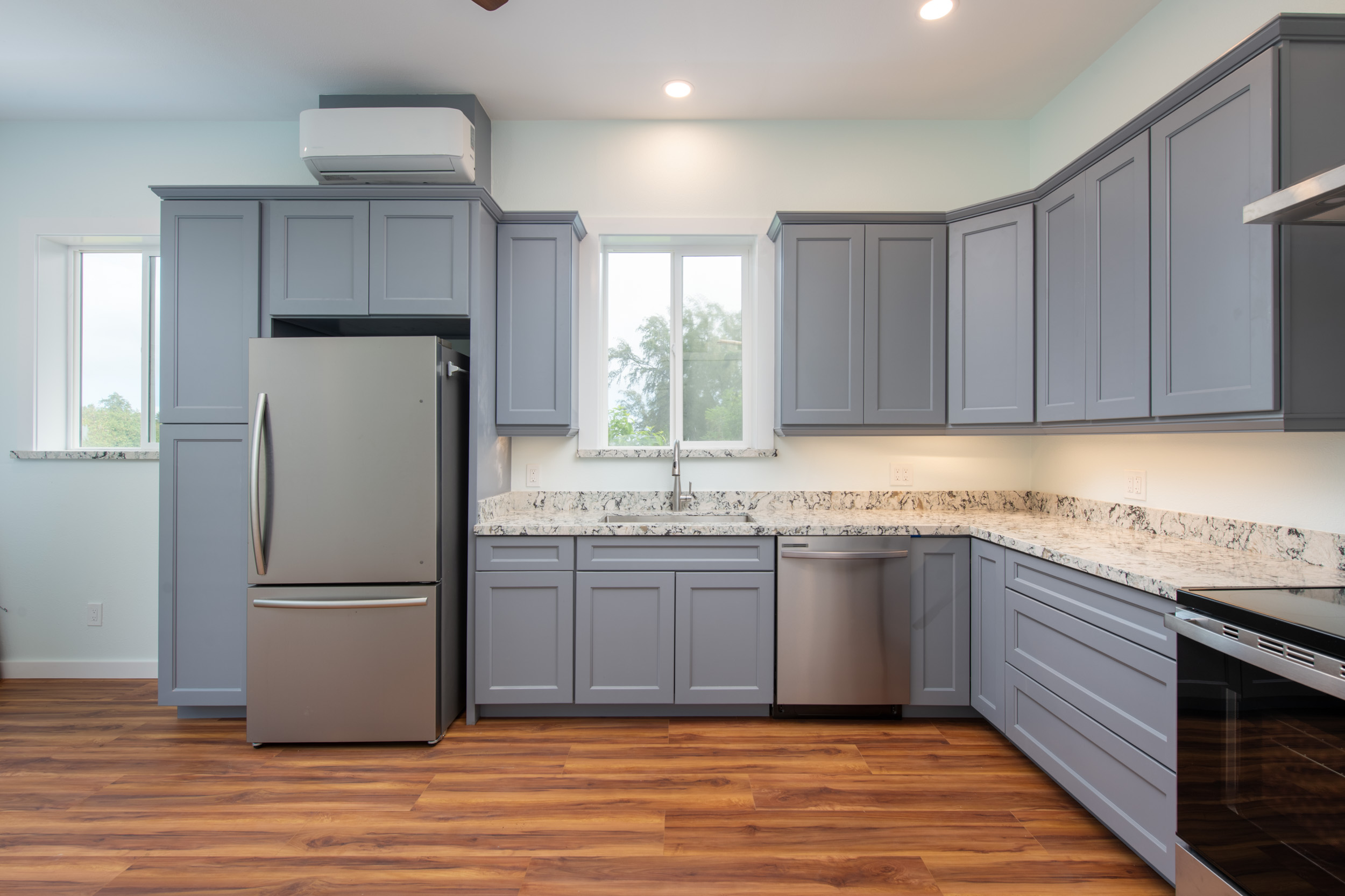 53-4223 Lot 4 Pratt Road Kapaau, HI 96755 - Photo 7 of 30 a kitchen with granite countertop a sink and a refrigerator