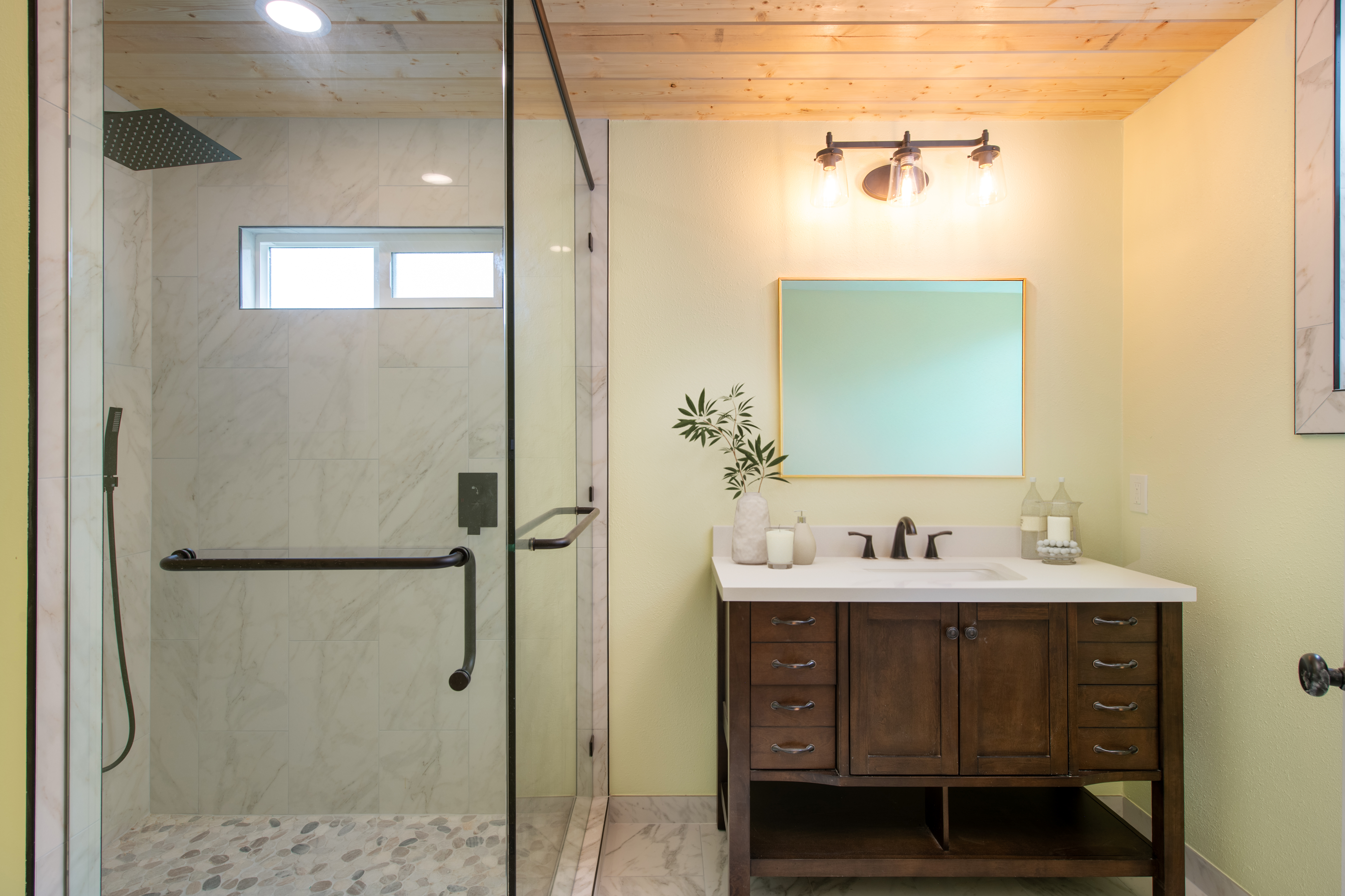 53-4223 Lot 4 Pratt Road Kapaau, HI 96755 - Photo 10 of 30 a bathroom with a double vanity sink mirror and shower