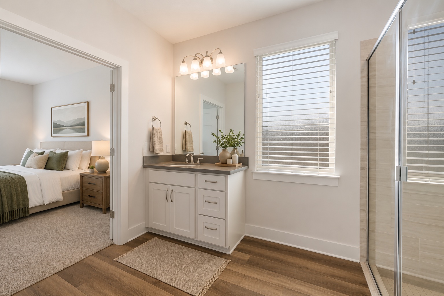 779 Founders Ridge Dripping Springs, TX 78620 - Photo 13 of 31 Primary bath offers two vanities and an oversized walk-in shower.