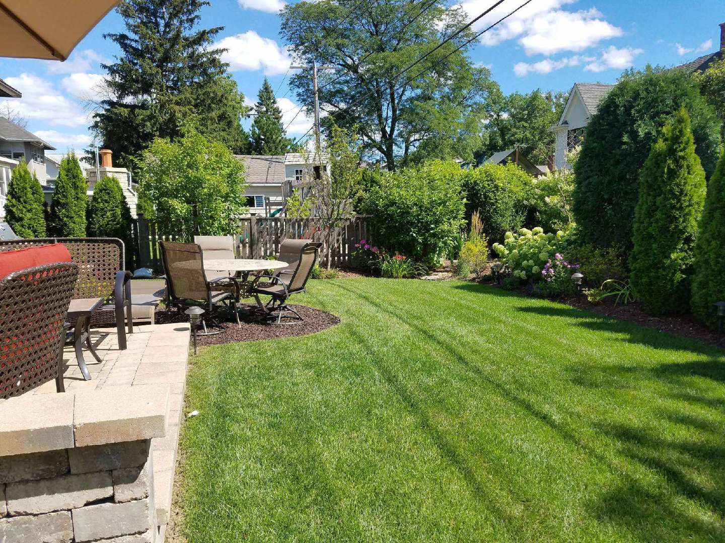 4553 Wolf Road Western Springs, IL 60558 - Photo 2 of 35 a view of backyard of house with outdoor seating and green space