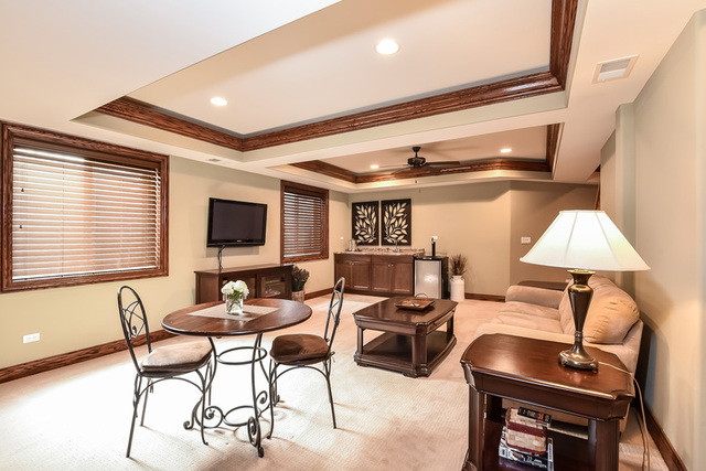4553 Wolf Road Western Springs, IL 60558 - Photo 24 of 35 a living room with furniture a flat screen tv and a large window