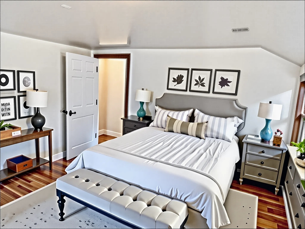 50 Colonial Road Hingham, MA 02043 - Photo 13 of 24 a bedroom with a bed and a tv on table