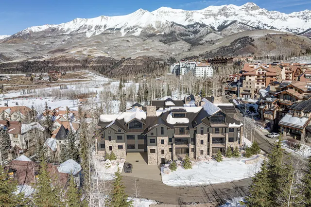a front view of a building with windows