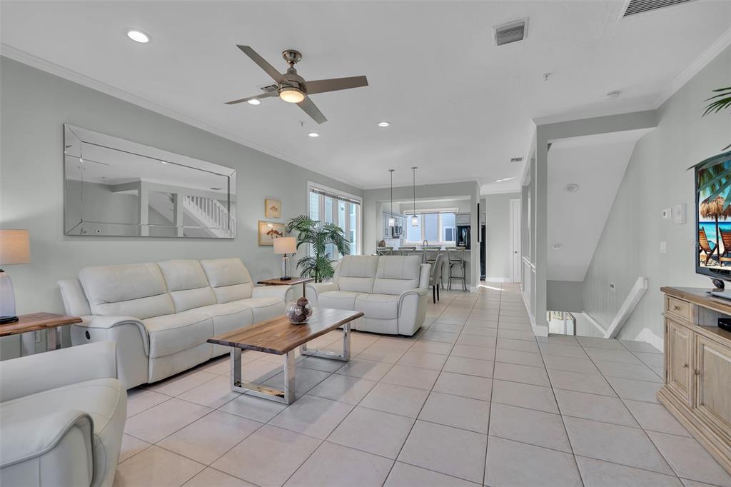 848 Evergreen Way Longboat Key, FL 34228 - Photo 6 of 66 a living room with furniture and a view of kitchen