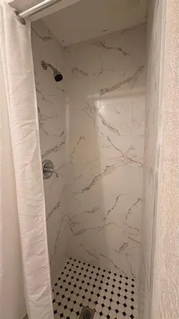 a bathroom with a shower