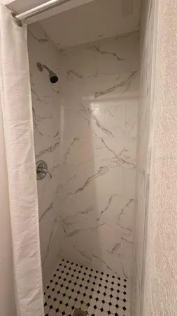 a bathroom with a shower