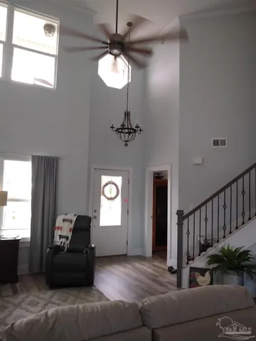 a living room with furniture