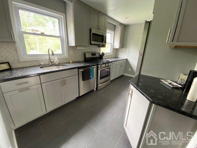 62 Tunison Road New Brunswick, NJ 08901 - Photo 5 of 23 a kitchen with a stove a sink and a microwave