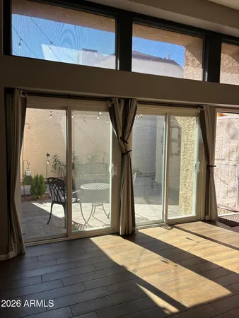 a view of a balcony door