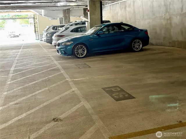 a view of a car garage door