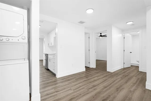 a kitchen with a stove and a microwave