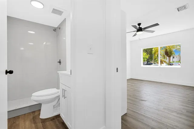 a front view of a house with patio