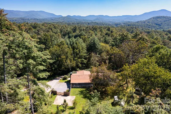 a view of a top with a mountain