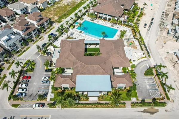 an aerial view of a house