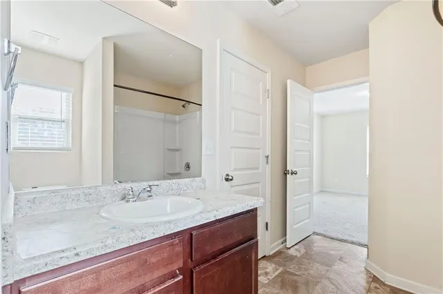 an empty room with a window