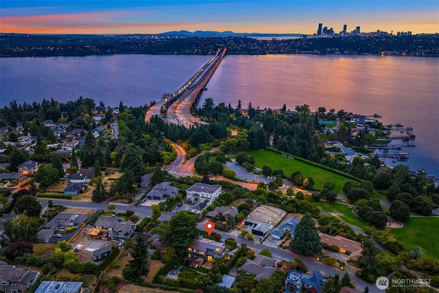 a view of a city and lake view