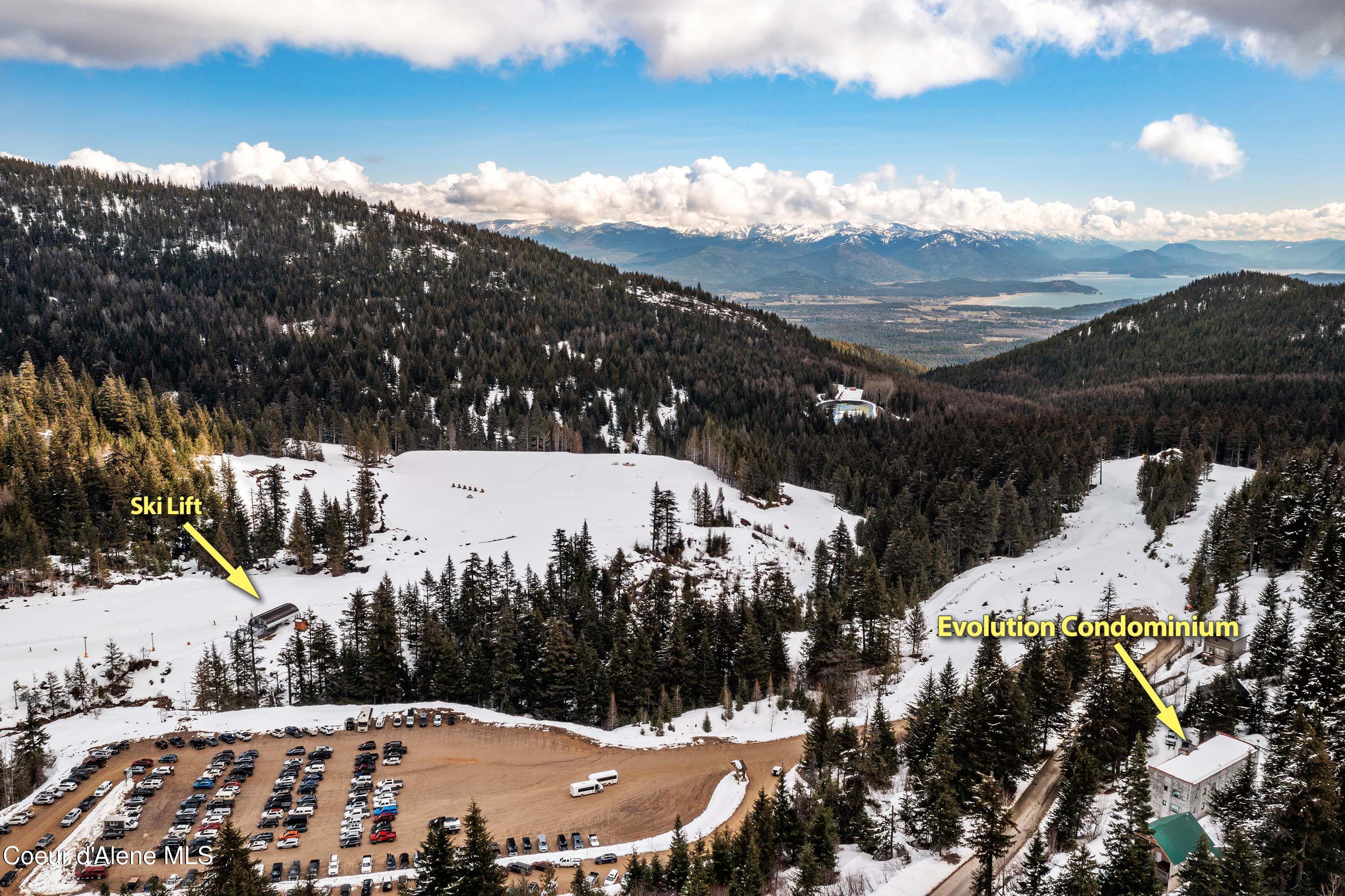 677 Telemark Road, Unit 1 Sandpoint, ID 83864 - Photo 44 of 49 Aerial Condo to Lift