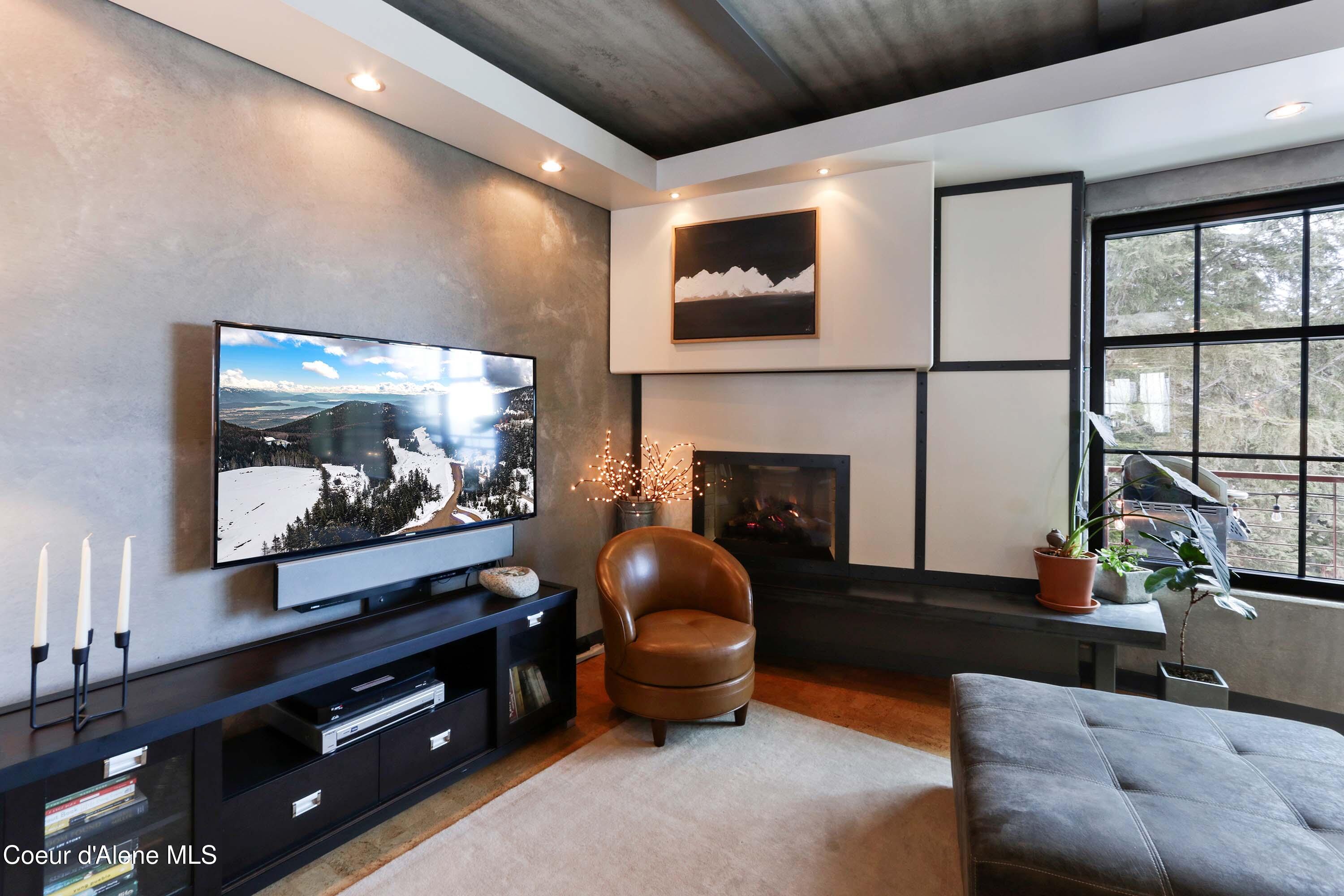 677 Telemark Road, Unit 1 Sandpoint, ID 83864 - Photo 9 of 49 Living Room Fireplace