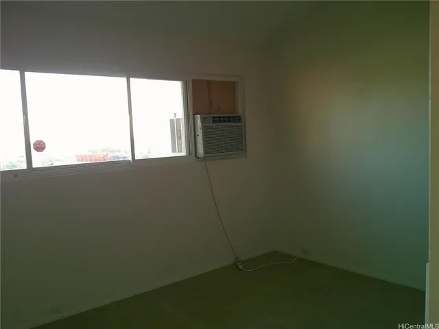 a view of a small space with a window