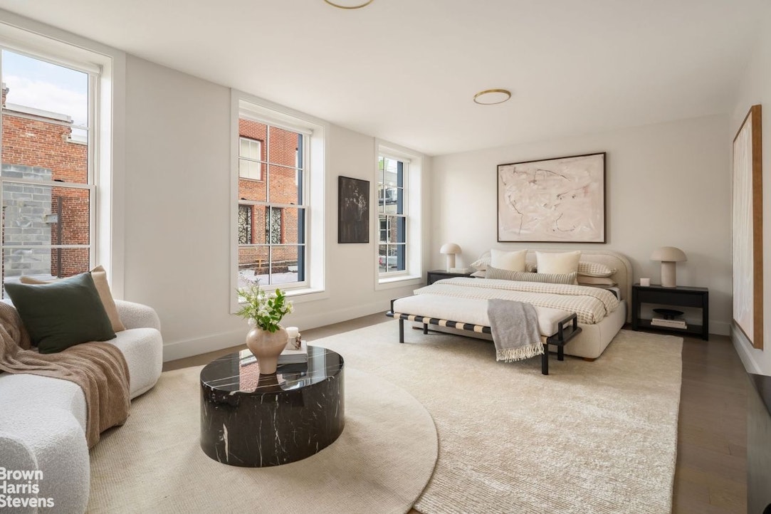 74 Grand Street, Unit PH Manhattan, NY 10013 - Photo 10 of 18 a bedroom with a bed couch and window