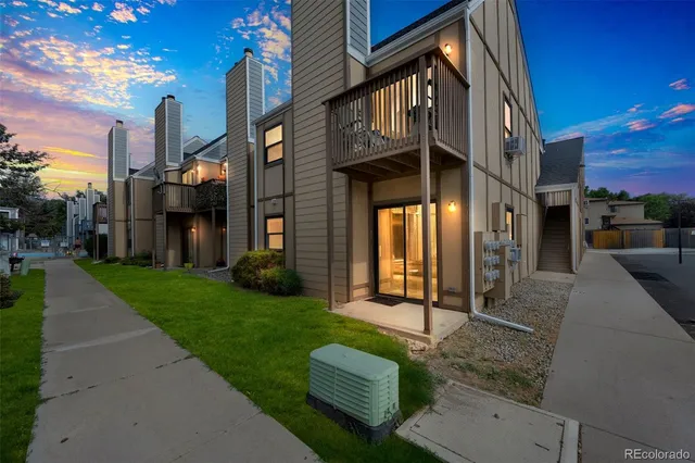 a view of a building with brick walls