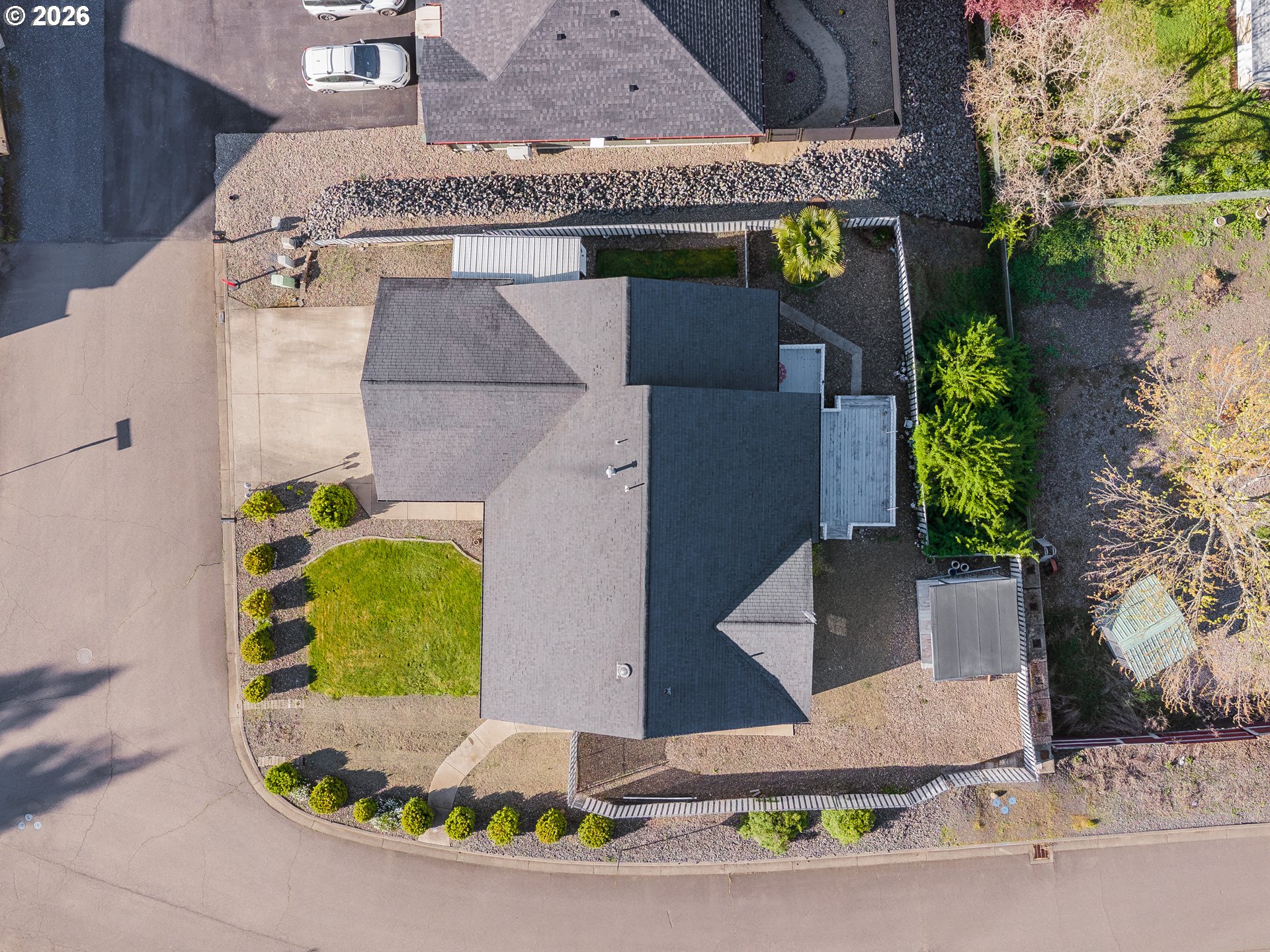 101 Pleasant Street Roseburg, OR 97470 - Photo 38 of 43 an aerial view of a house with a swimming pool