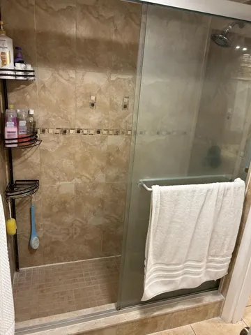 a bathroom with a shower