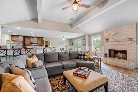 801 John Knox Road Fischer, TX 78623 - Photo 5 of 17 a living room with furniture and a fireplace