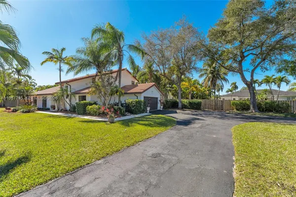 a view of swimming pool with garden