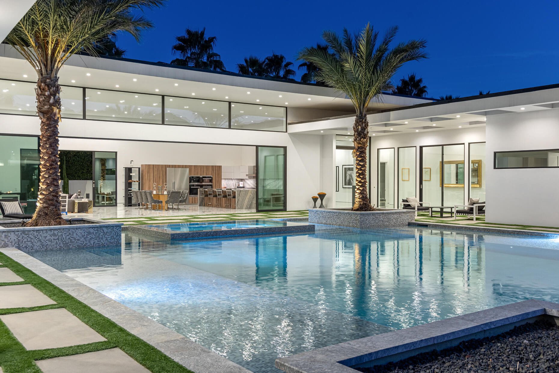 2 Bravo Court Rancho Mirage, CA 92270 - Photo 30 of 34 a view of swimming pool with outdoor seating
