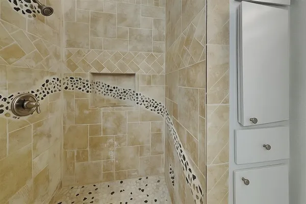 a bathroom with a shower