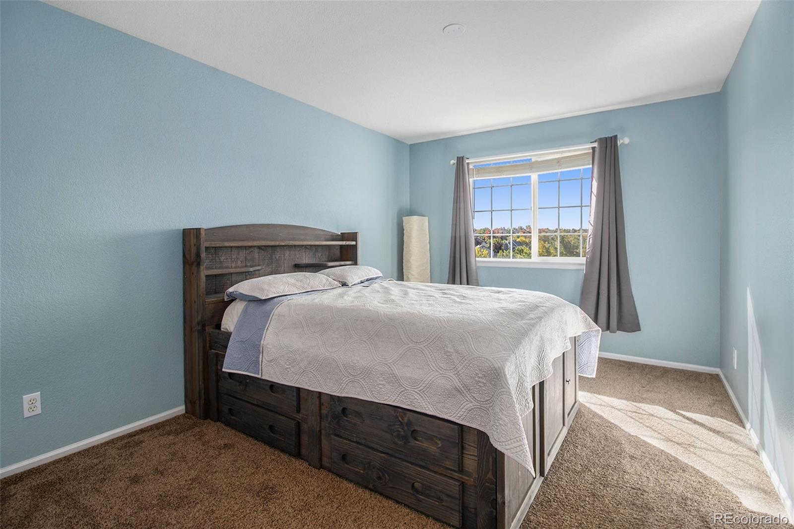 1082 Riddlewood Road Highlands Ranch, CO 80129 - Photo 20 of 28 a bedroom with a bed and window