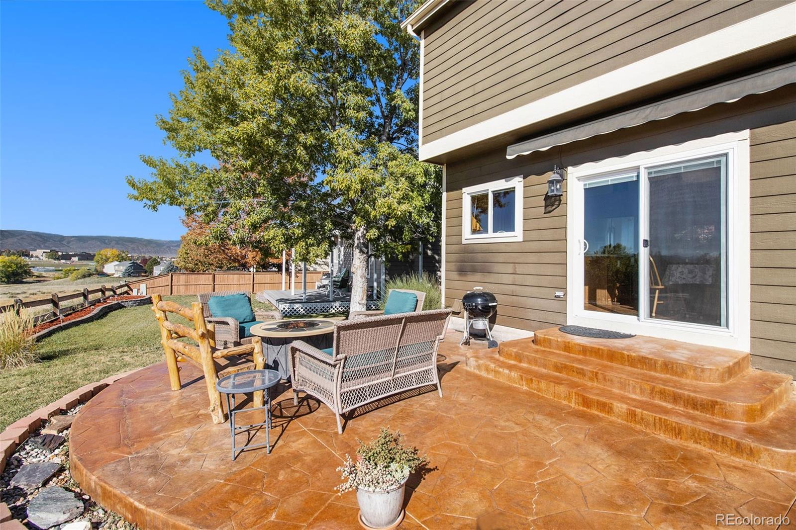 1082 Riddlewood Road Highlands Ranch, CO 80129 - Photo 25 of 28 a view of a house with backyard and sitting area
