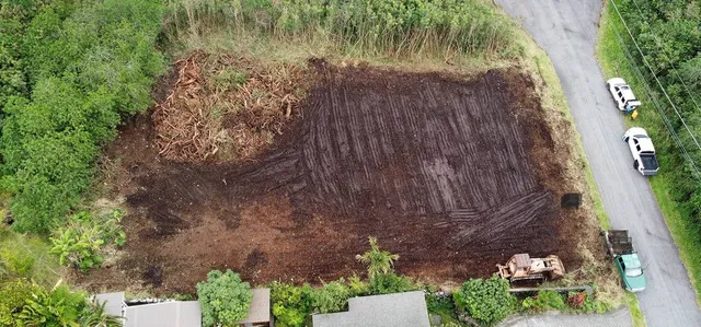 a view of a backyard