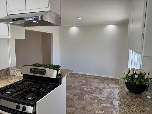 a close view of a stove in the kitchen
