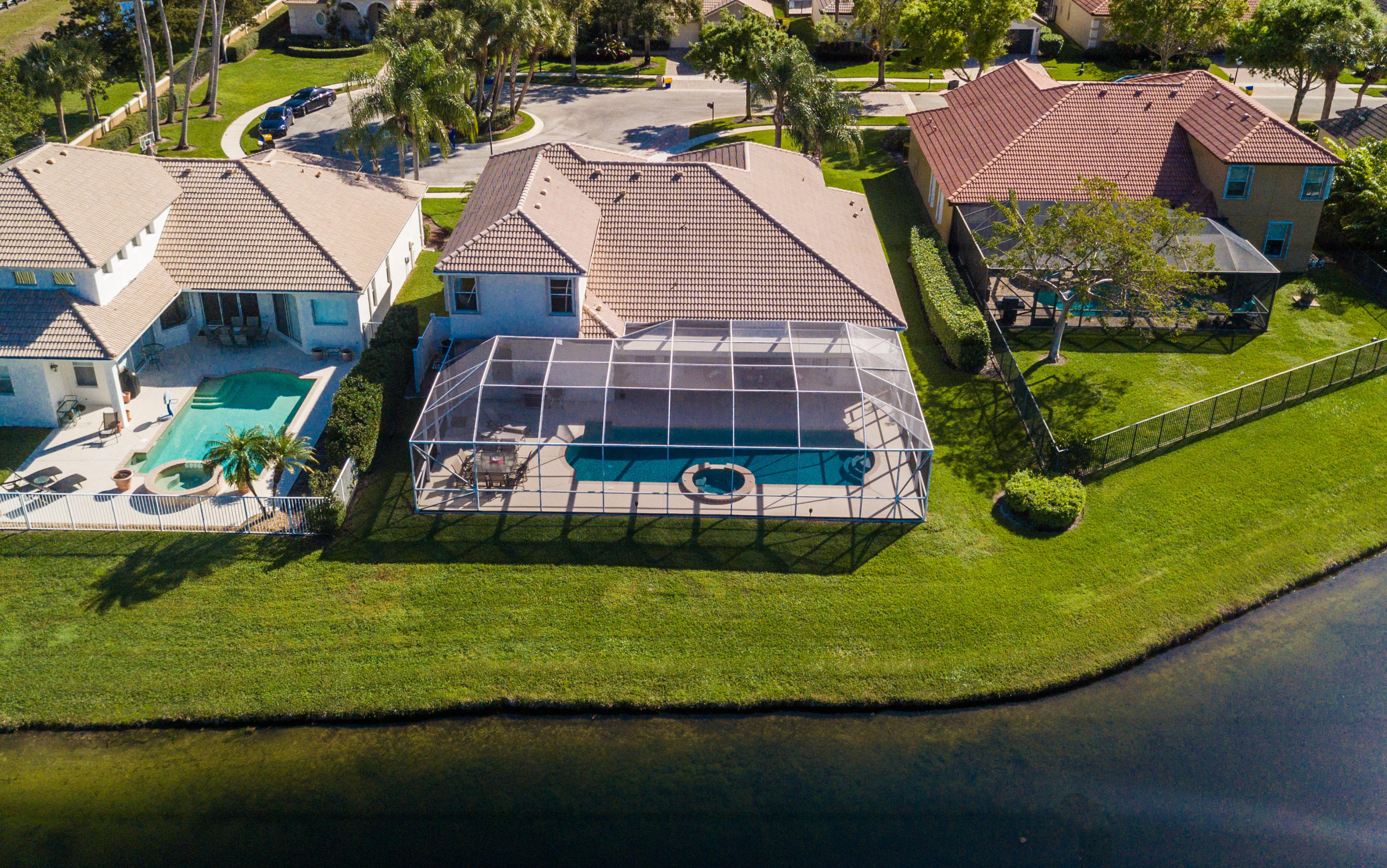7209 Serrano Terrace Delray Beach, FL 33446 - Photo 20 of 46 Aerial Back best lot on lake.
