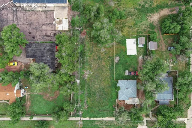 an aerial view of a house