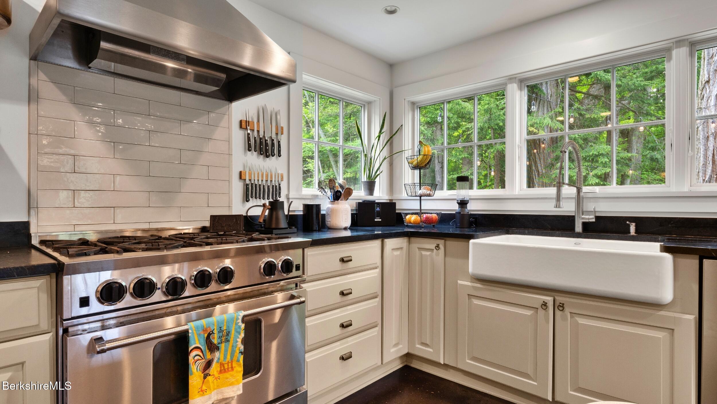 8 Yale Hill Road Stockbridge, MA 01262 - Photo 12 of 51 a kitchen with appliances cabinets and a large window