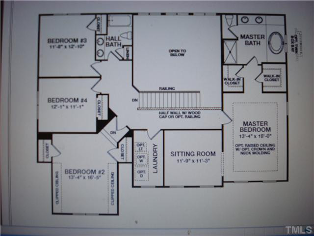 607 Ivyshaw Road Cary, NC 27519 - Photo 21 of 25 2nd floor showing master bedroom layout. the master bedroom of this home wil lhave a sitting room. please note the master bath layout may deviate from what is shown.