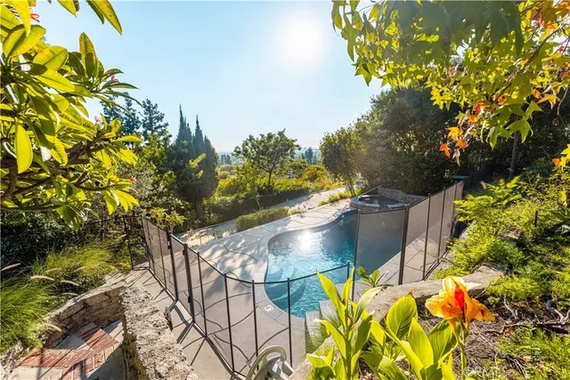 a view of a balcony with an outdoor space